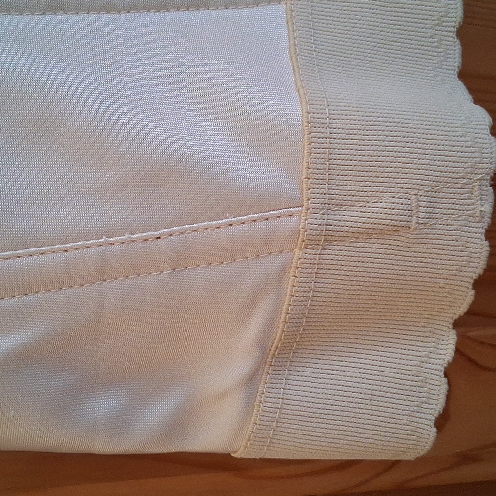 Vintage Carnival Cream Lace Trim Bodycon Strapless Push Up Corset Bustier 36B - Picture 3 of 10